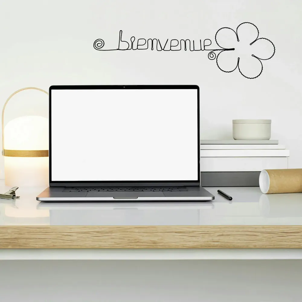 Autres décorations murales - Fleur de Pâquerette "Bienvenue" - Décoration murale fil fer - BIJOUX DE MUR