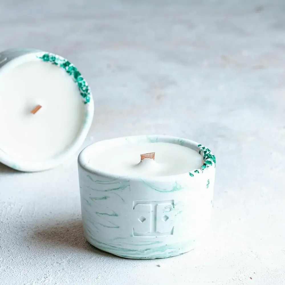 Candles - Mystic Green - Midi Set of 2 Candles - ESTI LIVING