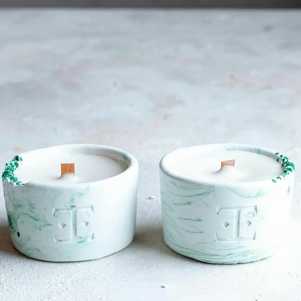 Candles - Mystic Green - Midi Set of 2 Candles - ESTI LIVING