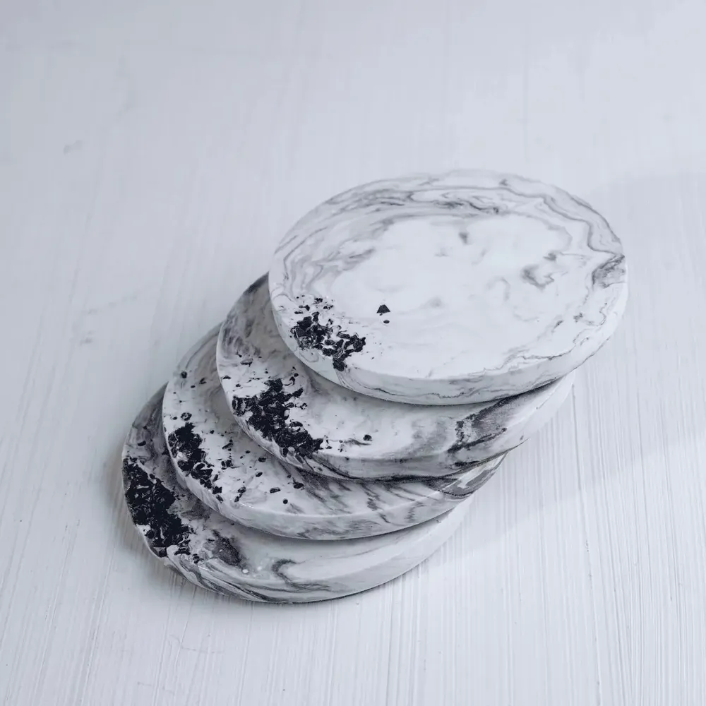 Cosmétiques - Black Rose - Ensemble de sous-verres en cristal - ESTI LIVING