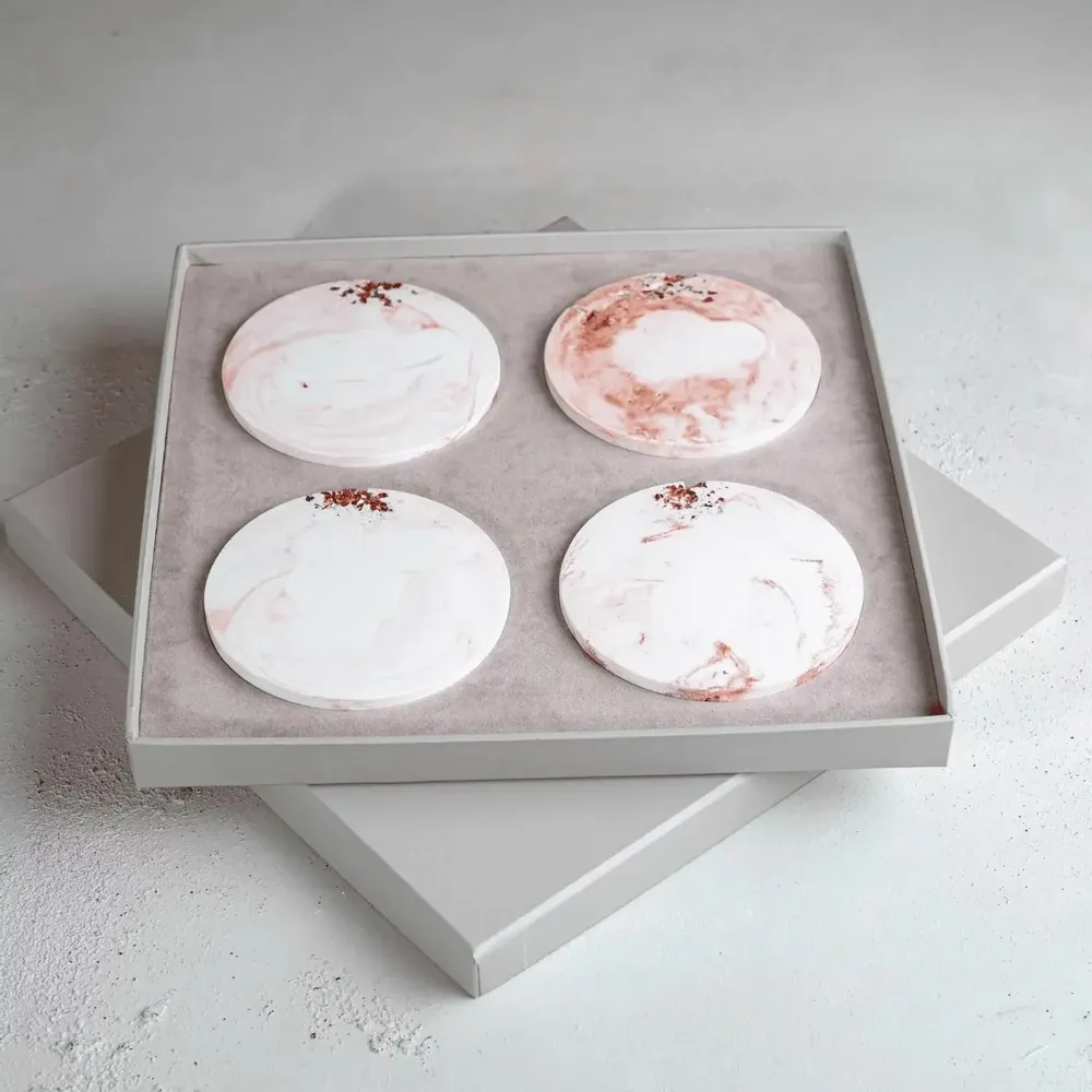 Cosmétiques - Copper Charm - Ensemble de dessous de verre en cristal - ESTI LIVING