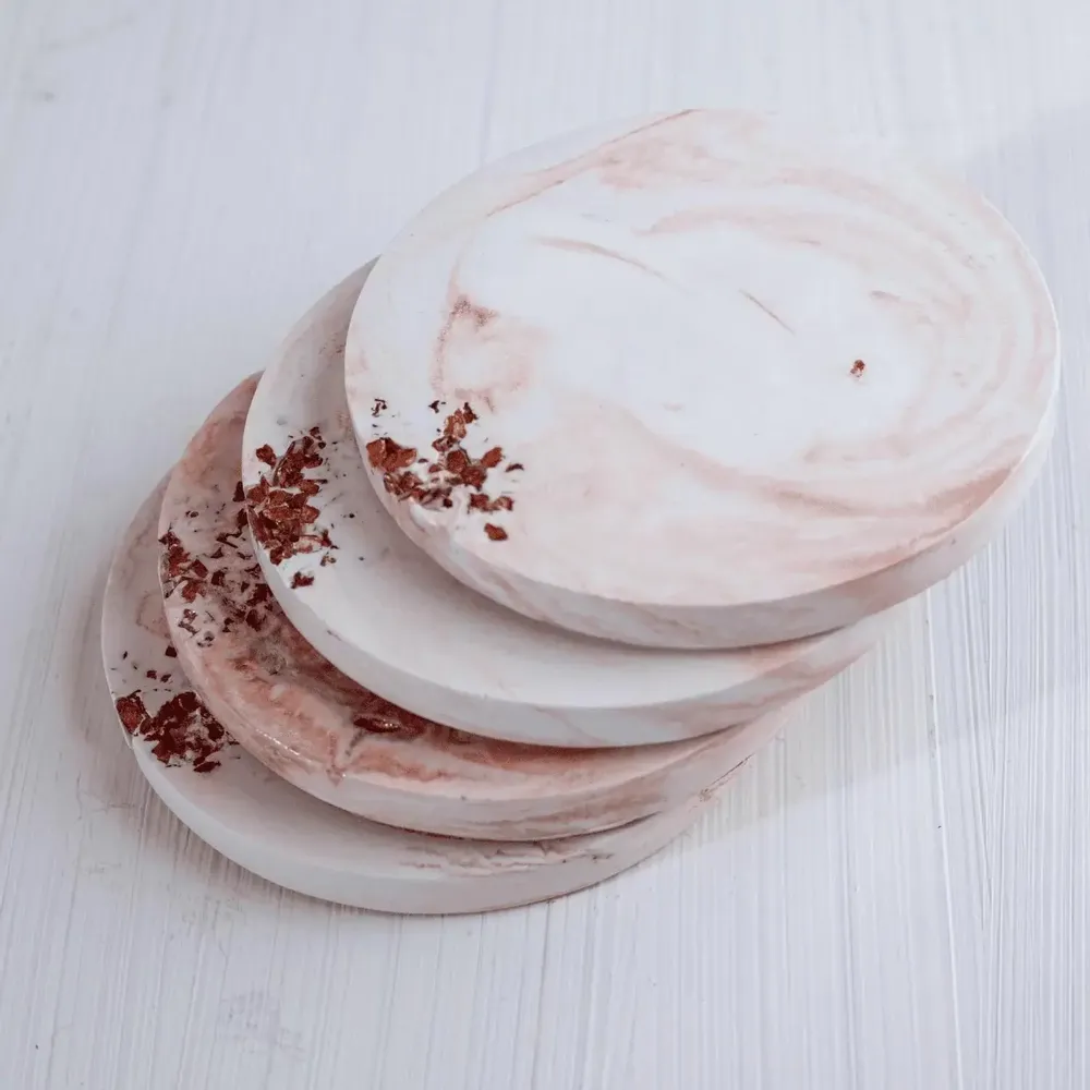 Cosmétiques - Copper Charm - Ensemble de dessous de verre en cristal - ESTI LIVING