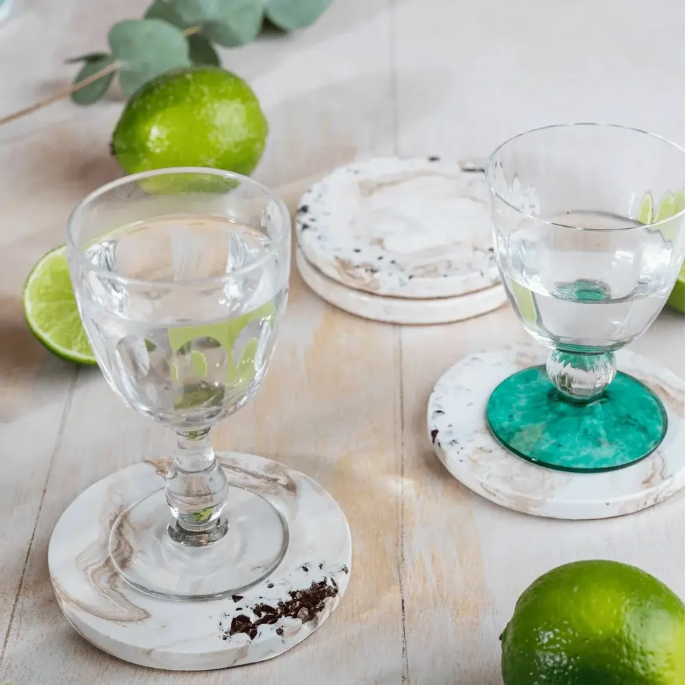 Cosmétiques - Caramel - Ensemble de sous-verres en cristal - ESTI LIVING