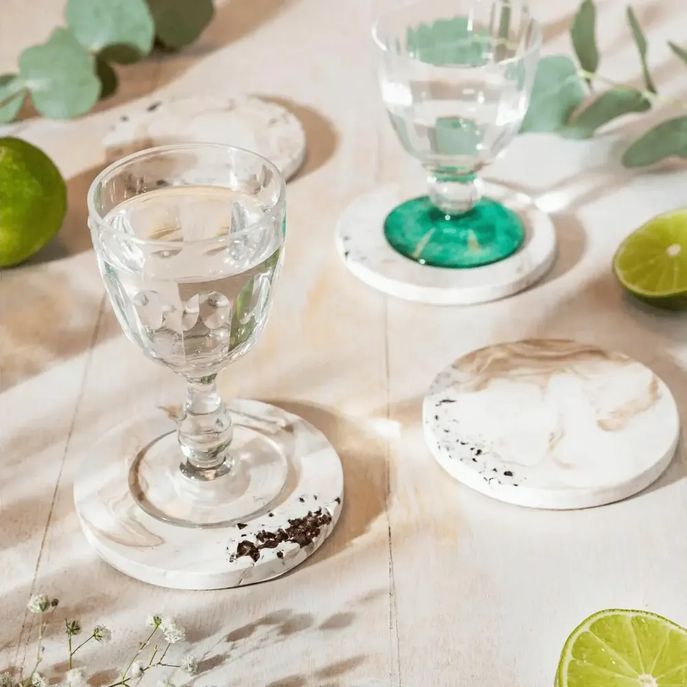 Cosmétiques - Caramel - Ensemble de sous-verres en cristal - ESTI LIVING