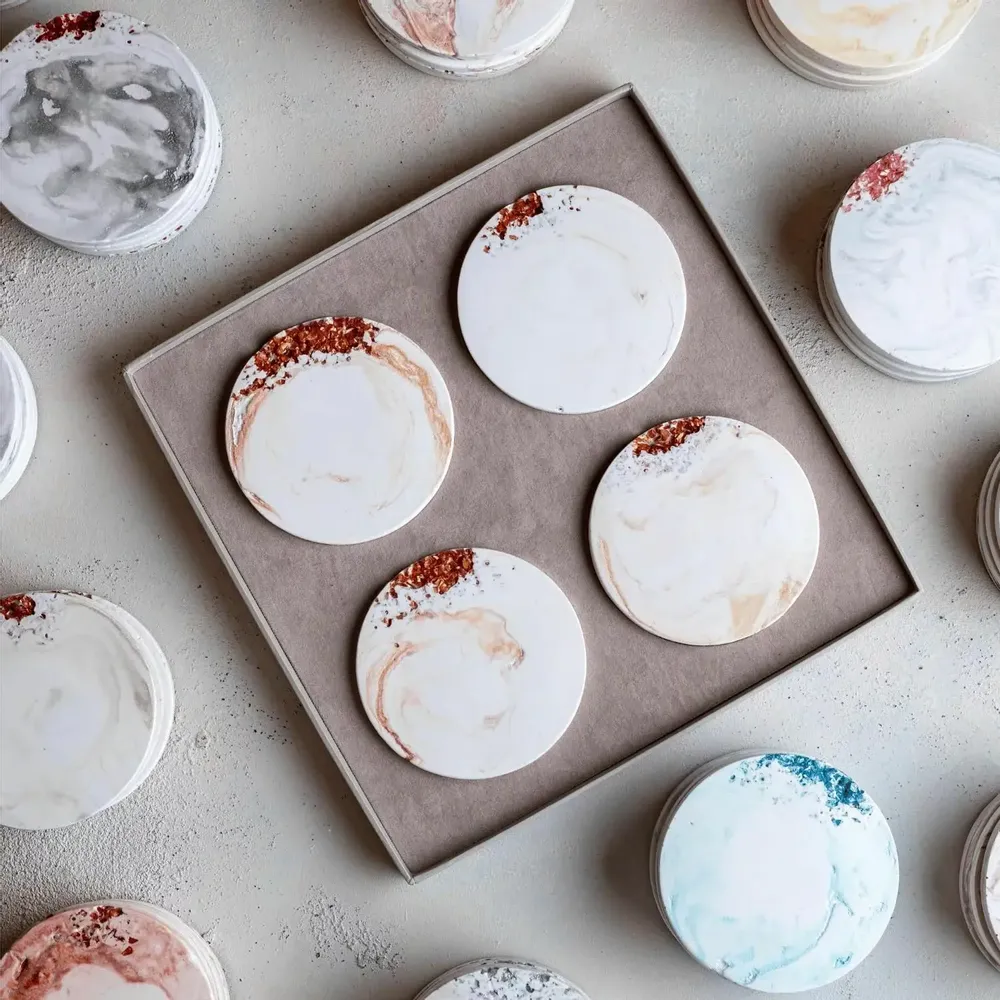 Cosmétiques - Mocha Dreams - Set de Sous-verres en Cristal - ESTI LIVING