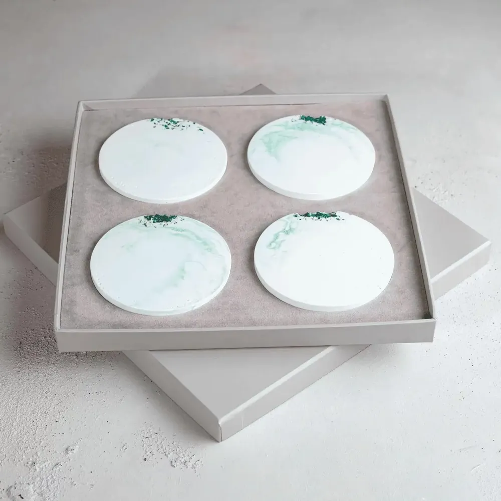 Cosmétiques - Mystic Green - Set de Sous-verres en Cristal - ESTI LIVING