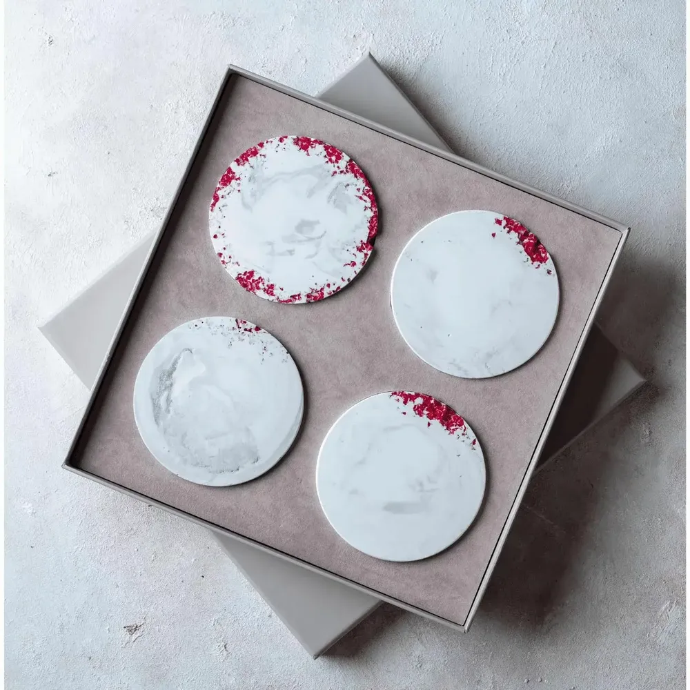 Cosmétiques - Simply Red - Set de Sous-verres en Cristal - ESTI LIVING