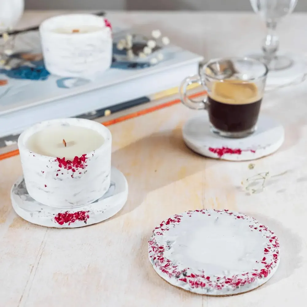 Cosmétiques - Simply Red - Set de Sous-verres en Cristal - ESTI LIVING