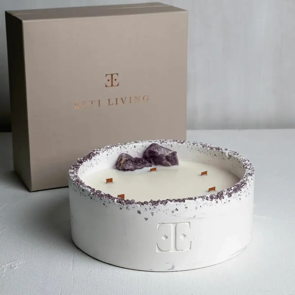 Candles - Lavander - Luna Gemstone Candle - ESTI LIVING