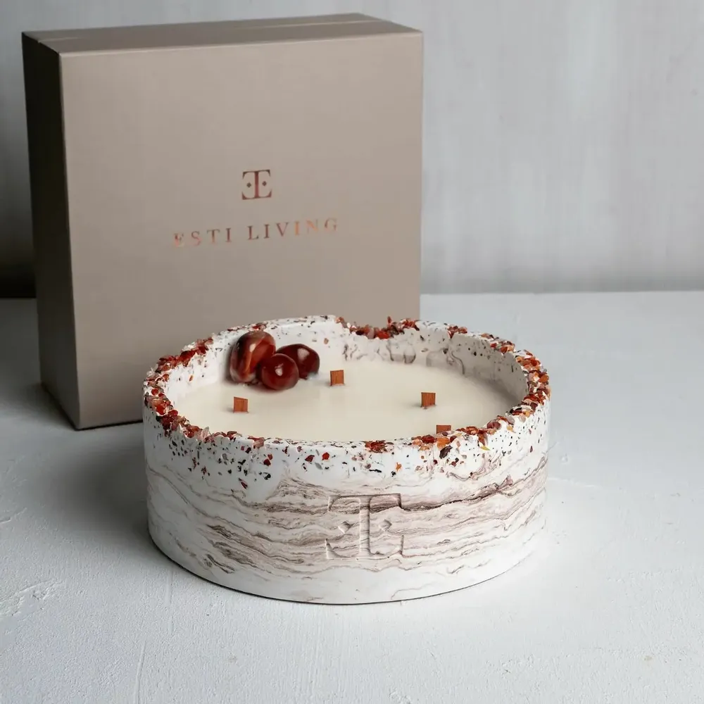 Bougies - Mocha Dreams - Bougie Luna en Pierre Gemme - ESTI LIVING