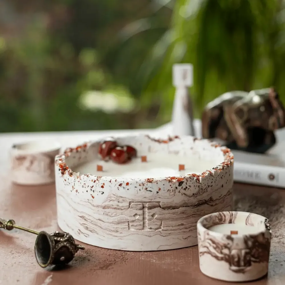 Bougies - Mocha Dreams - Bougie Luna en Pierre Gemme - ESTI LIVING