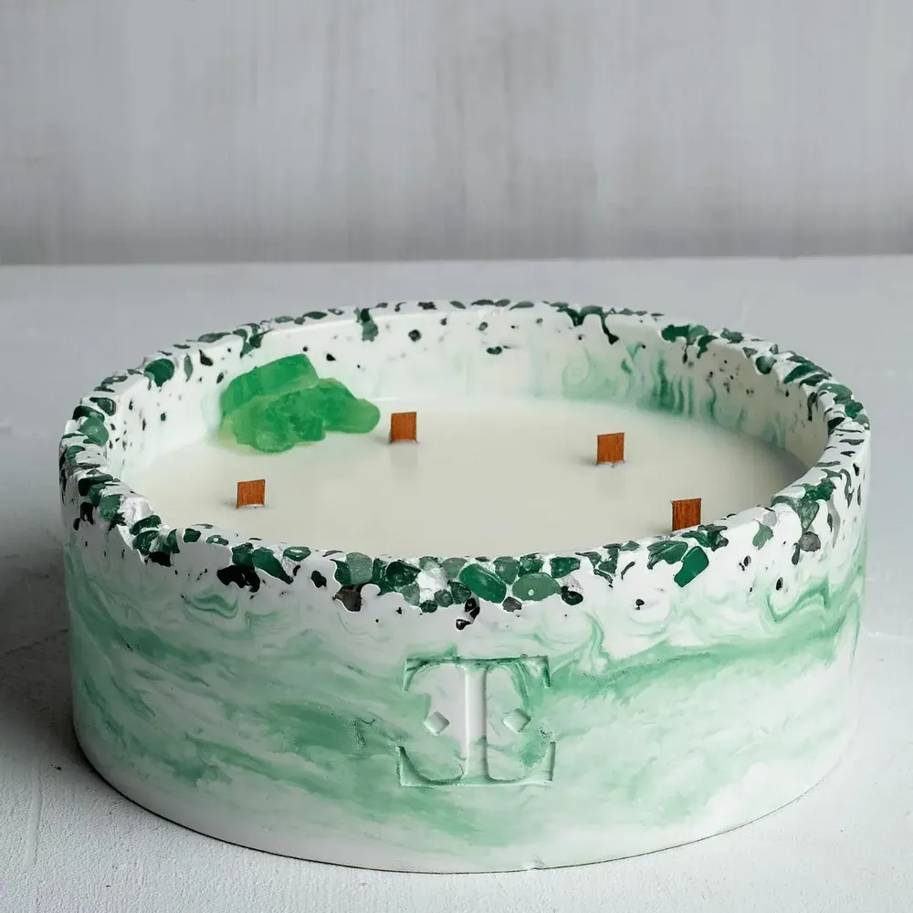 Bougies - Mystic Green - Bougie Luna en Pierre Gemme - ESTI LIVING