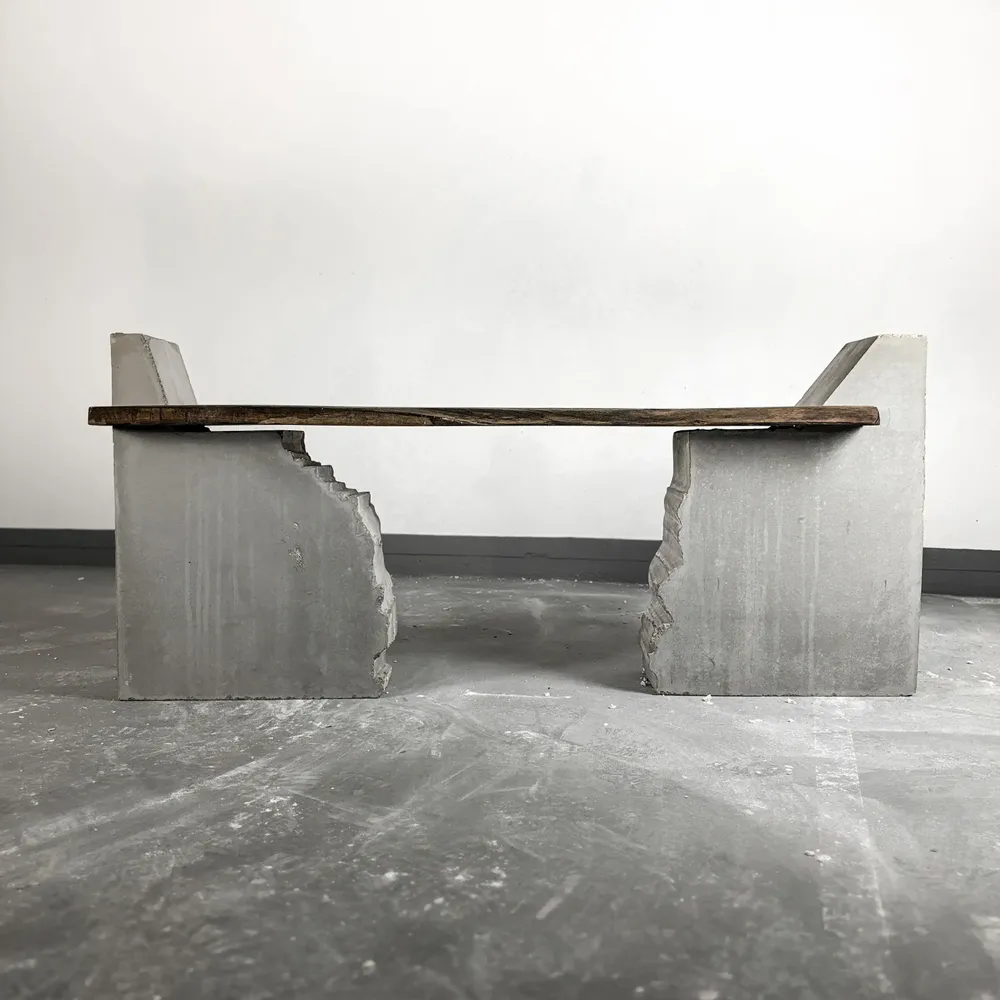 Benches - Concrete and Chestnut Wood Bench [FRAGMENT] - CASE STUDIOS