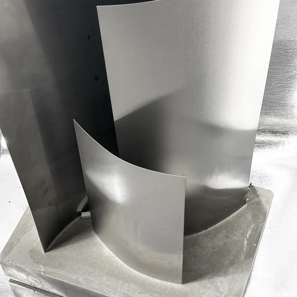 Floor lamps - Sculptural Concrete and Stainless Steel Standing Light [ESSENZ] - CASE STUDIOS