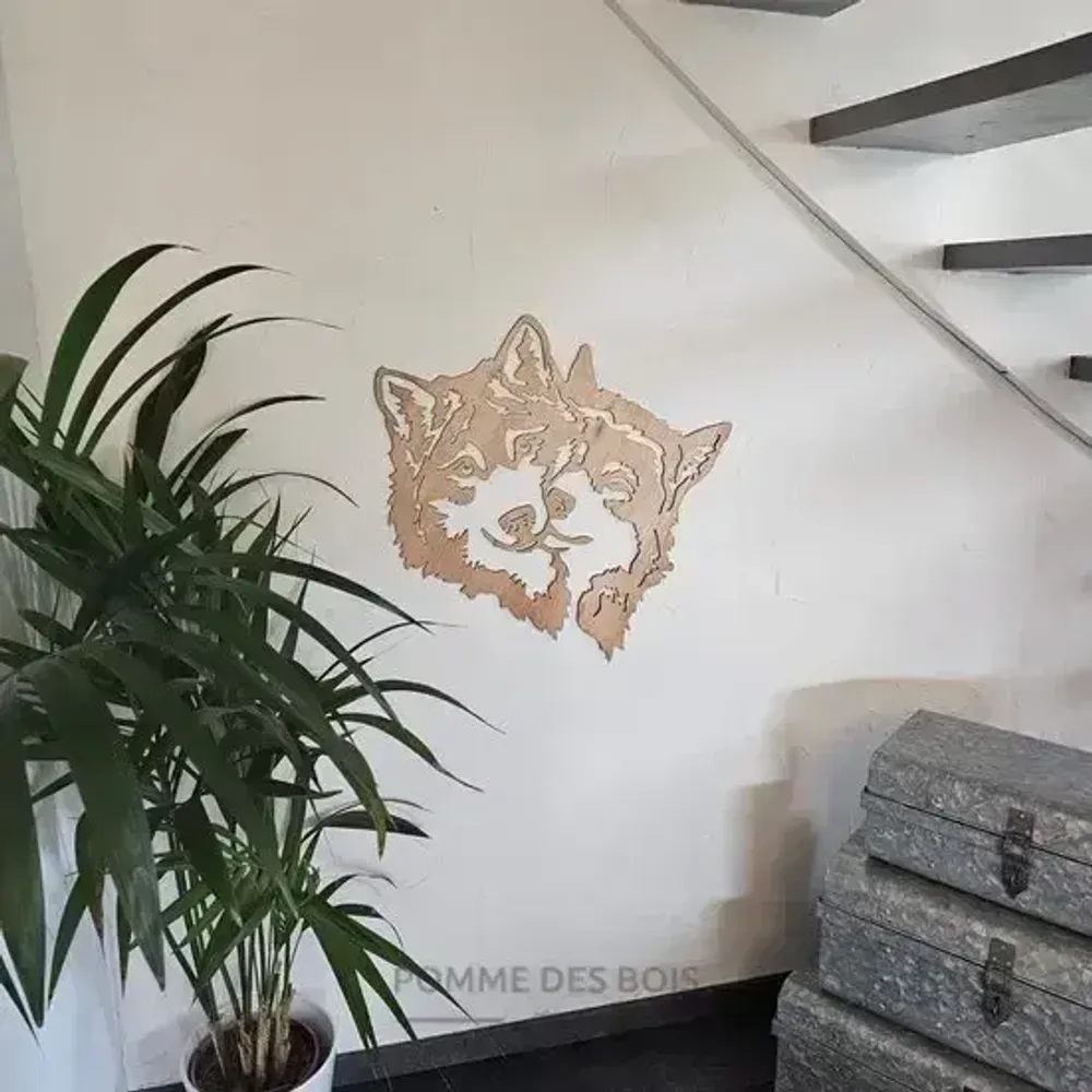 Paintings - Painting - Husky Wolf Couple - POMME DES BOIS