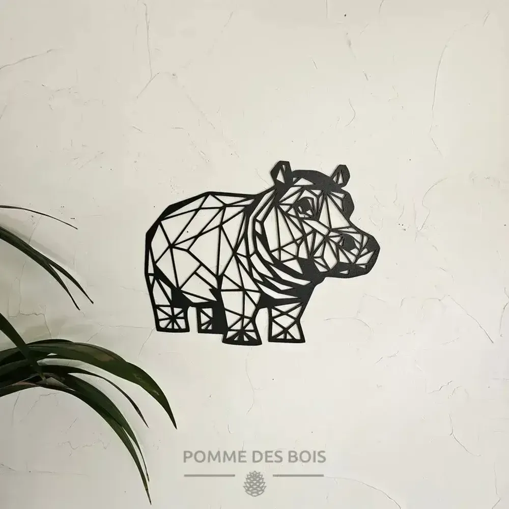 Paintings - Painting - Hippopotamus walking - POMME DES BOIS