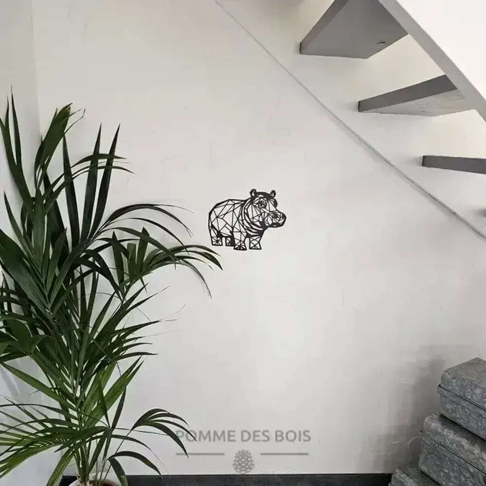 Paintings - Painting - Hippopotamus walking - POMME DES BOIS