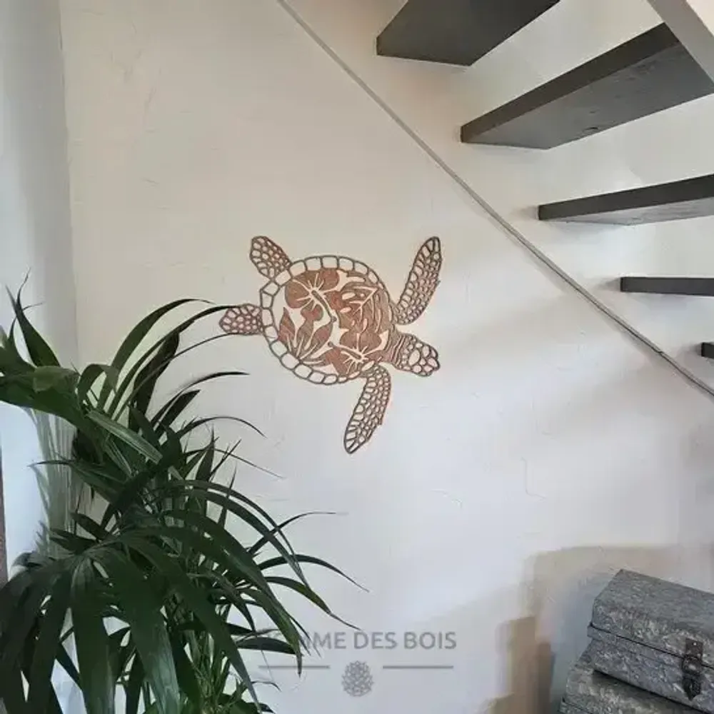 Tableaux - Tableau - Tortue fleurie - POMME DES BOIS