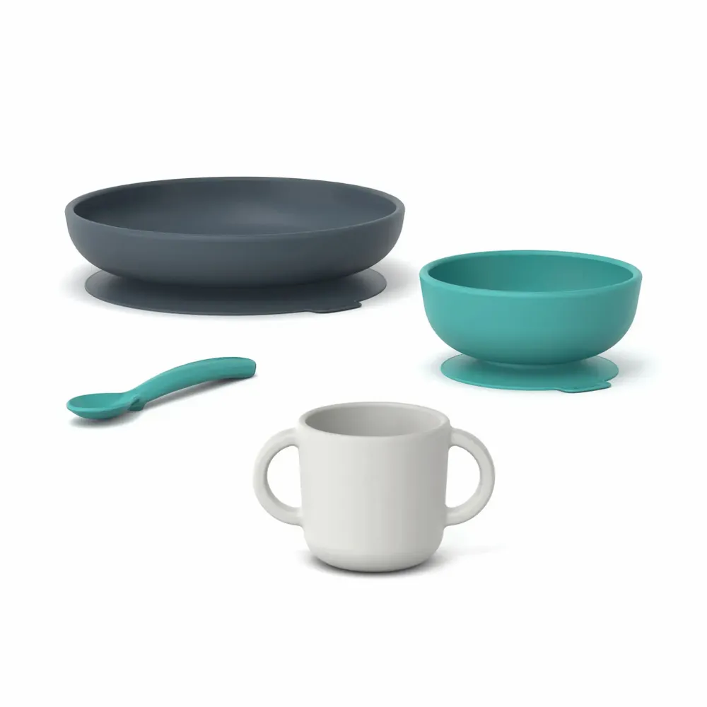 Repas pour enfant - Coffret Repas Bébé en Silicone Premium - Lagoon - EKOBO