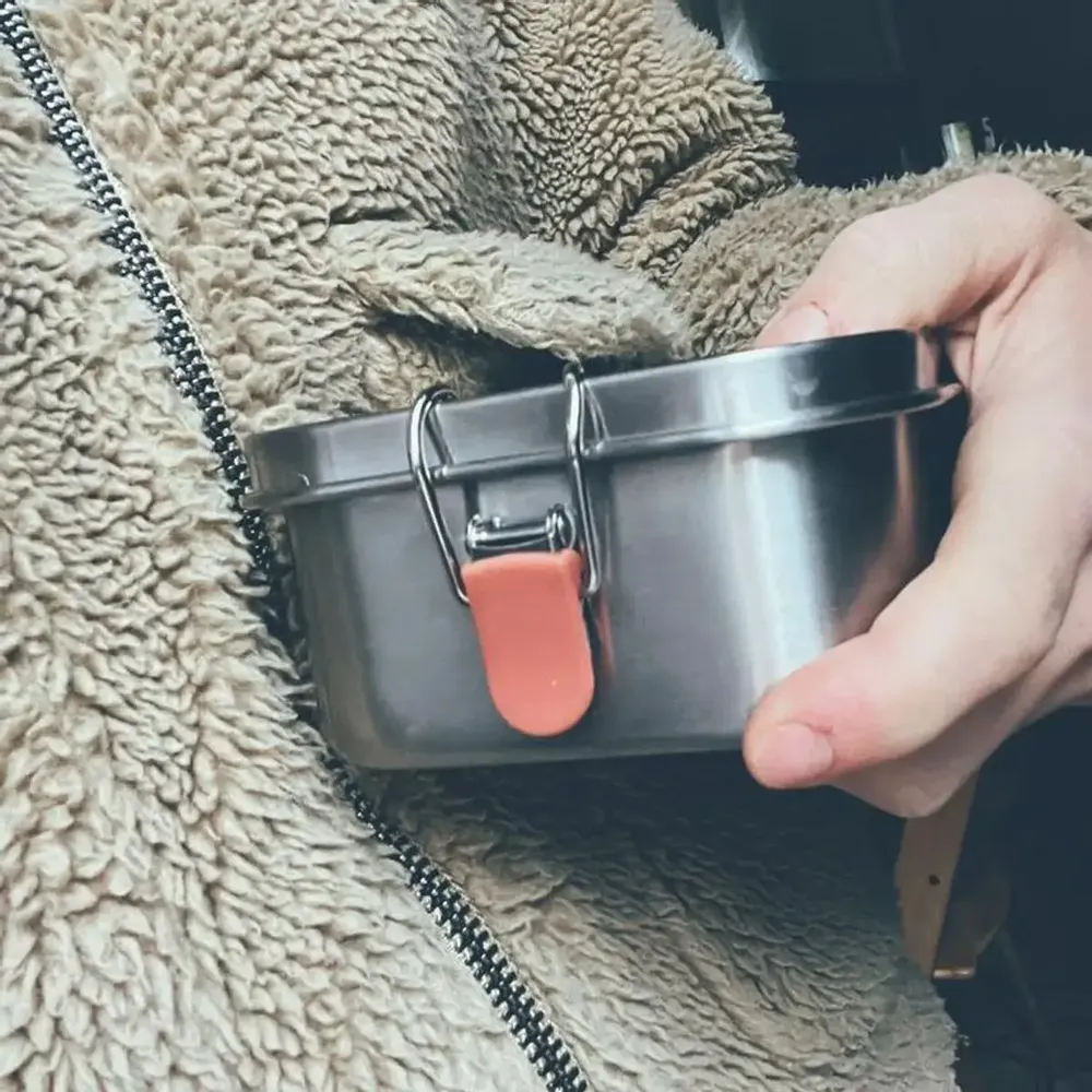 Food storage - Stainless Steel Lunch Box with heat safe insert - Terracotta - EKOBO