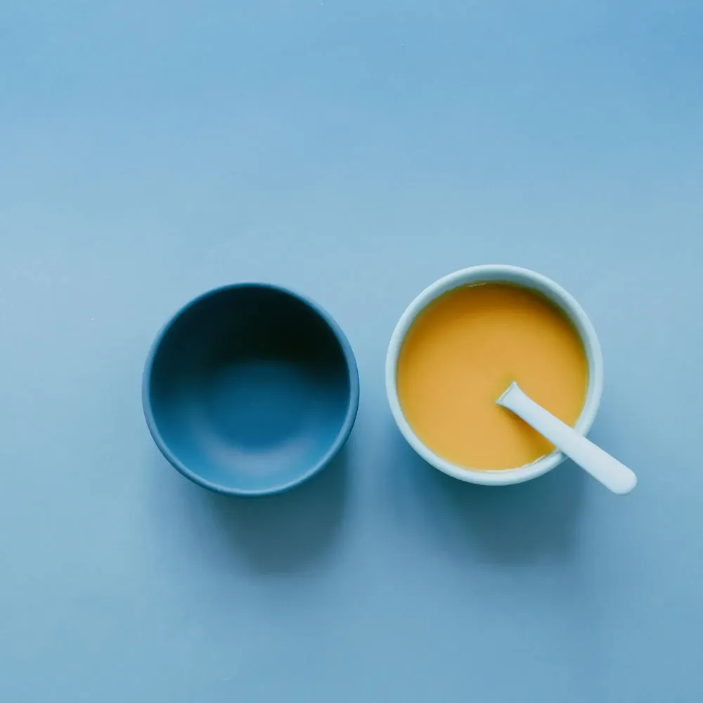 Children's mealtime - Silicone Suction Bowl - 2 Pack Blue Abyss / Lagoon - EKOBO