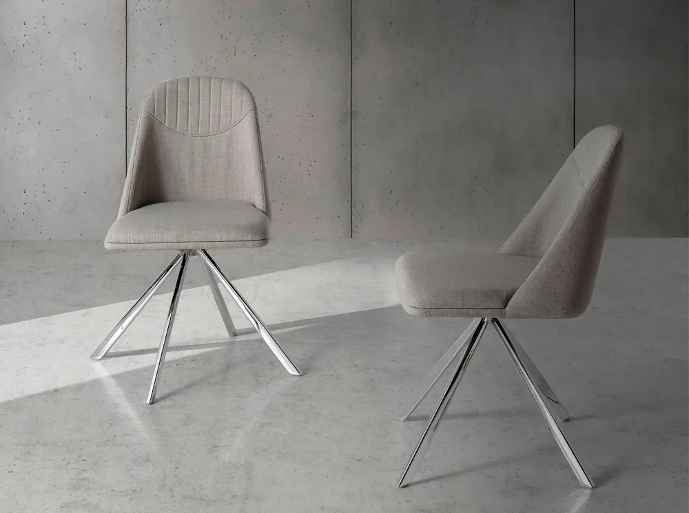 Chairs - Swivel steel Dining table chair - ANGEL CERDÁ