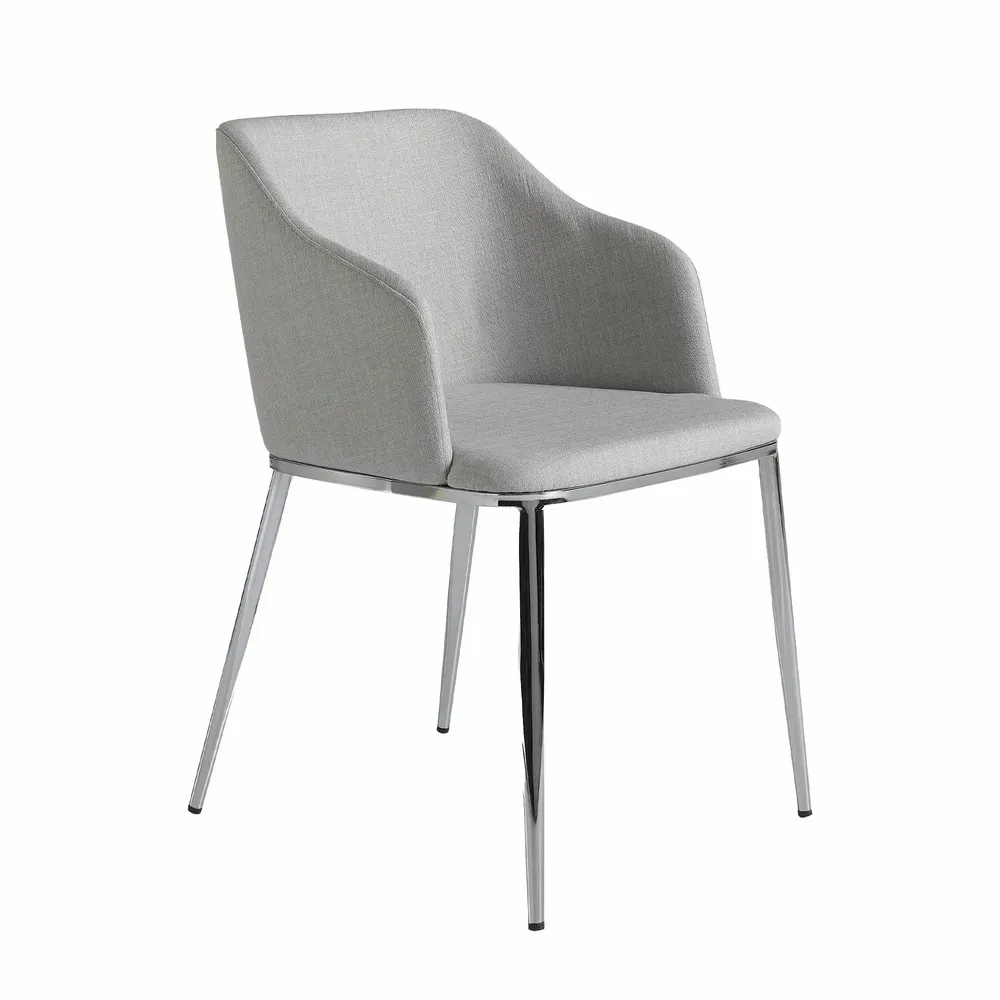 Chaises - Chaise de table à manger rembourrée en tissu gris - ANGEL CERDÁ
