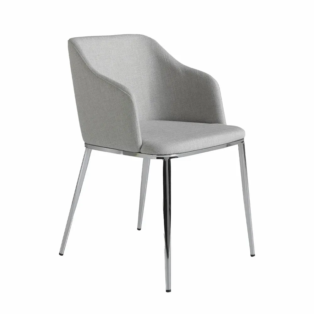 Chairs - Gray fabric upholstered Dining table chair - ANGEL CERDÁ