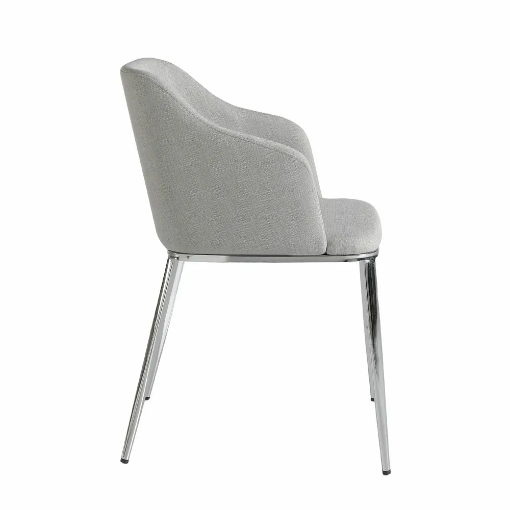Chaises - Chaise de table à manger rembourrée en tissu gris - ANGEL CERDÁ