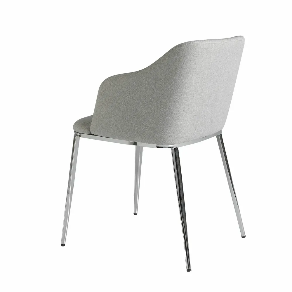 Chaises - Chaise de table à manger rembourrée en tissu gris - ANGEL CERDÁ