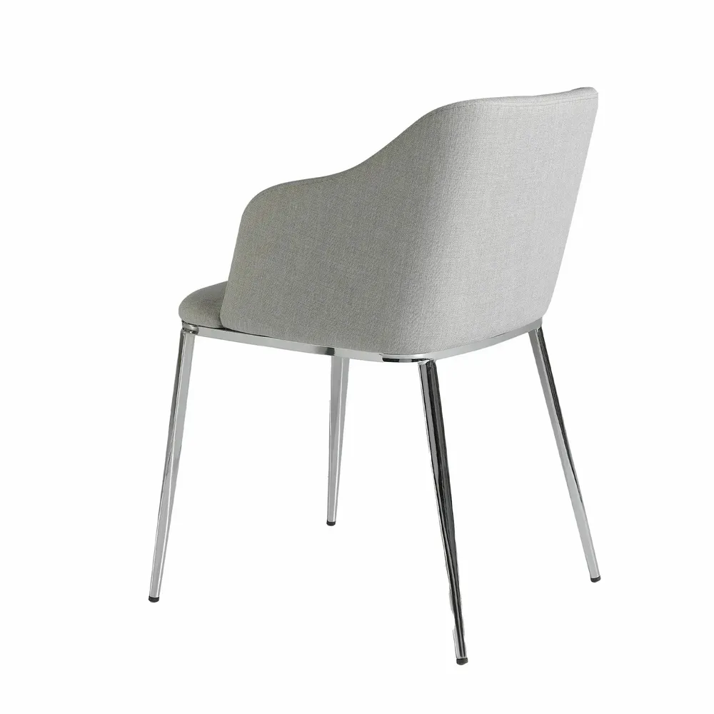 Chairs - Gray fabric upholstered Dining table chair - ANGEL CERDÁ