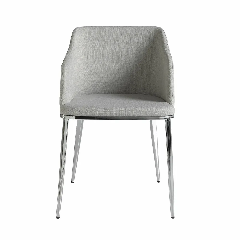 Chaises - Chaise de table à manger rembourrée en tissu gris - ANGEL CERDÁ