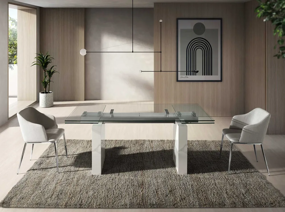 Chaises - Chaise de table à manger rembourrée en tissu gris - ANGEL CERDÁ