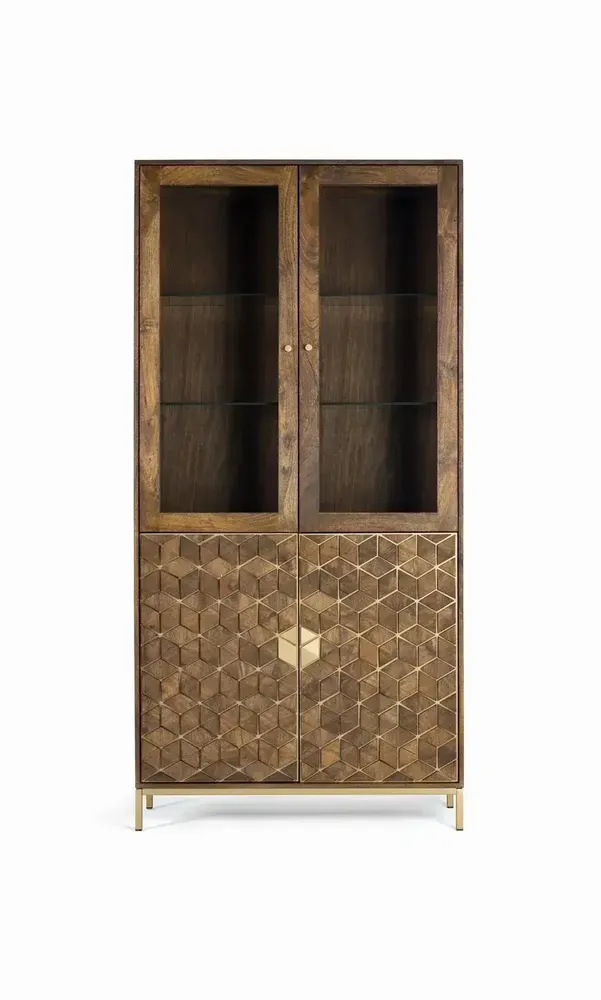 Buffets - Vitrine en bois manguier et métal - GINER Y COLOMER