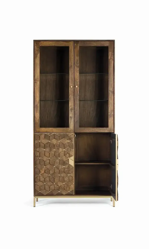 Buffets - Vitrine en bois manguier et métal - GINER Y COLOMER