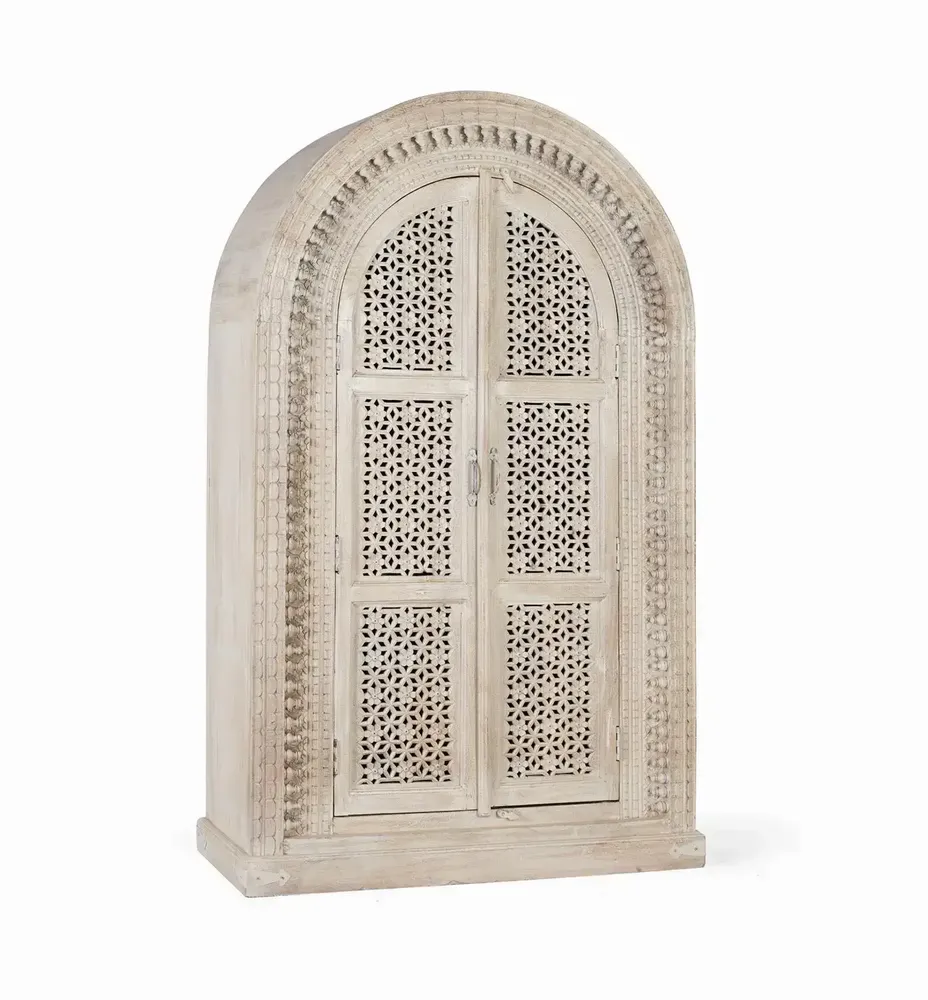 Wardrobe - Pickled white mango wood cabinet - GINER Y COLOMER