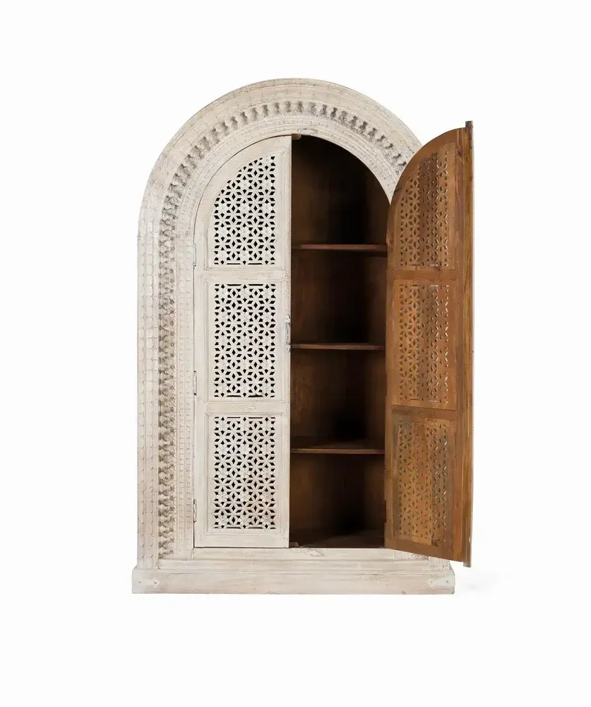 Wardrobe - Pickled white mango wood cabinet - GINER Y COLOMER