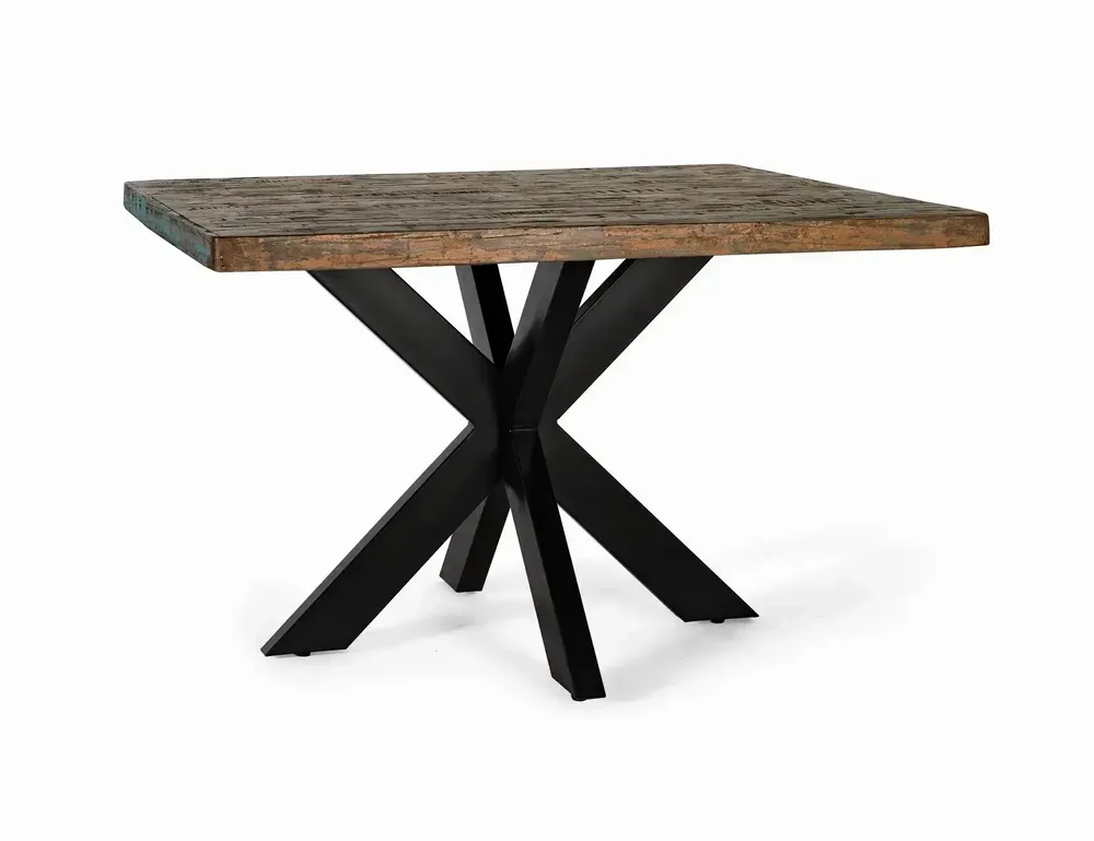 Tables Salle à Manger - Table à manger 4 places en bois recyclé multicolore diamètre 120 - GINER Y COLOMER