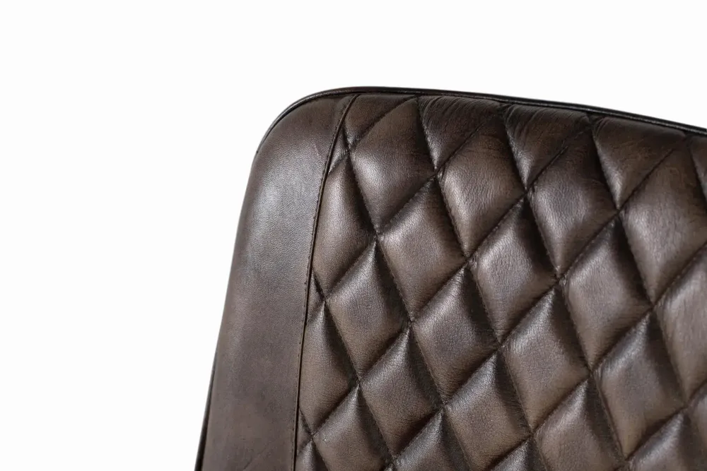 Chaises - Chaise rembourrée en cuir gris cendré - GINER Y COLOMER