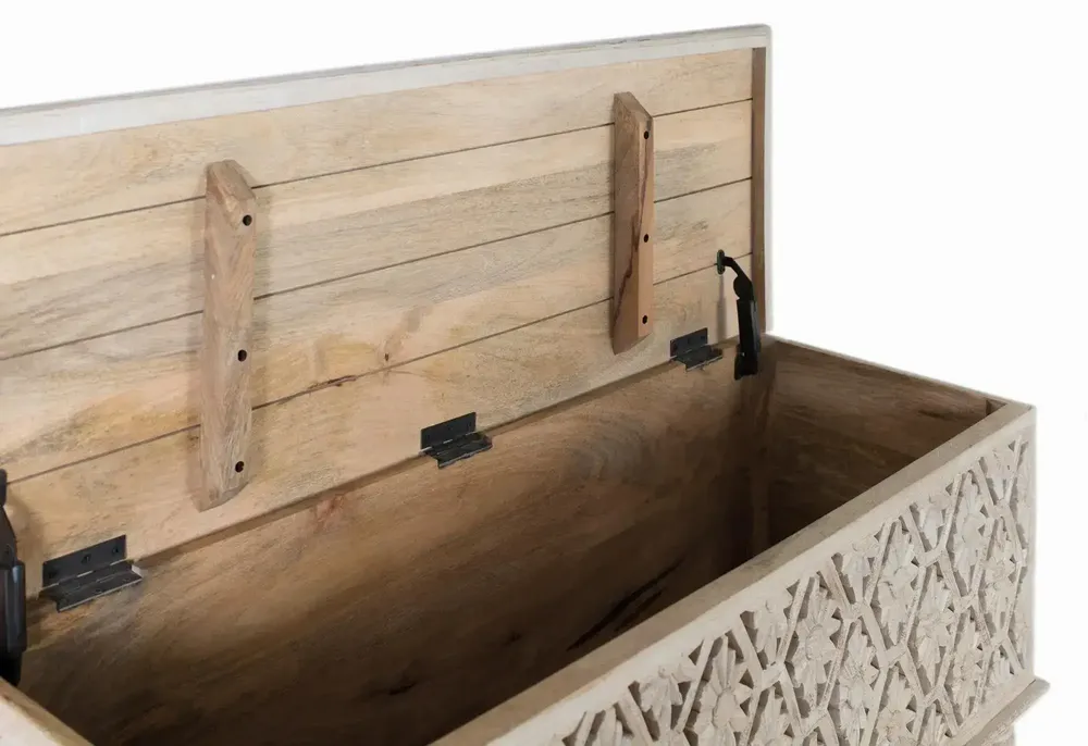 Boîtes de rangement - Malle fabriquée artisanalement en bois de manguier avec ouverture - GINER Y COLOMER