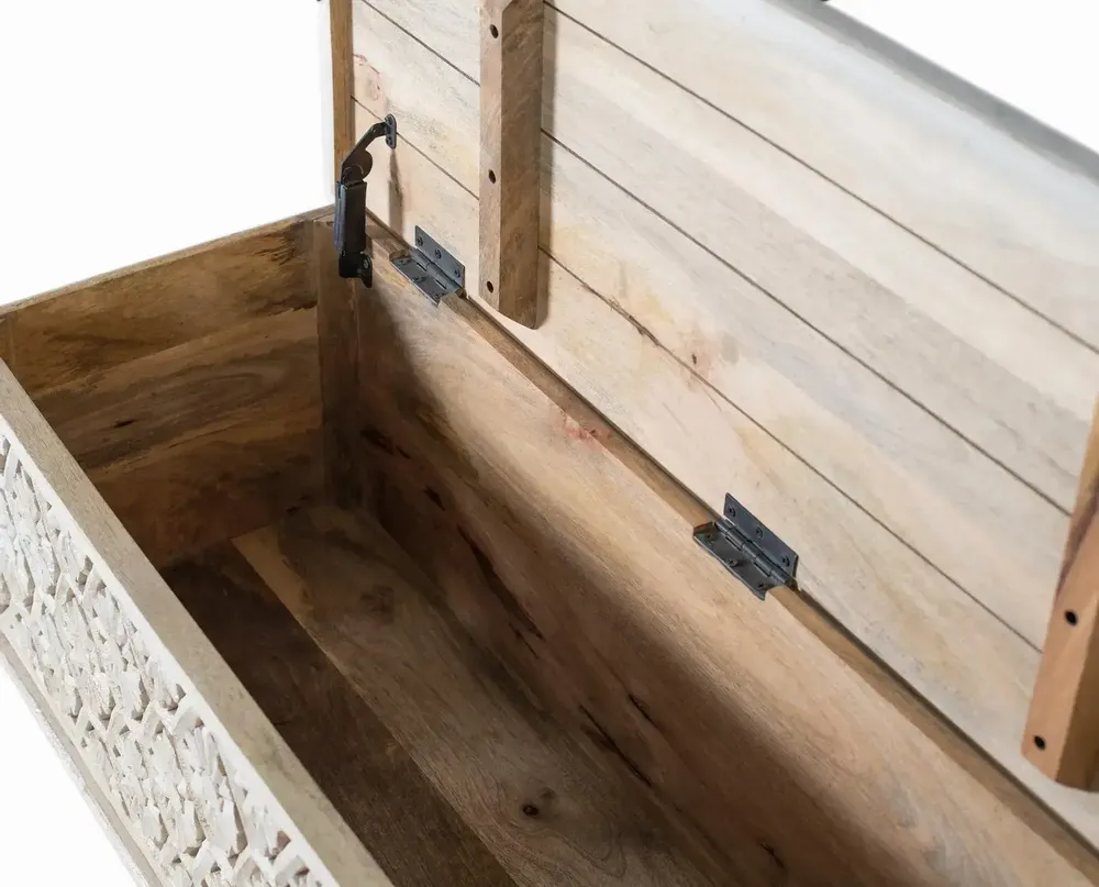Boîtes de rangement - Malle fabriquée artisanalement en bois de manguier avec ouverture - GINER Y COLOMER