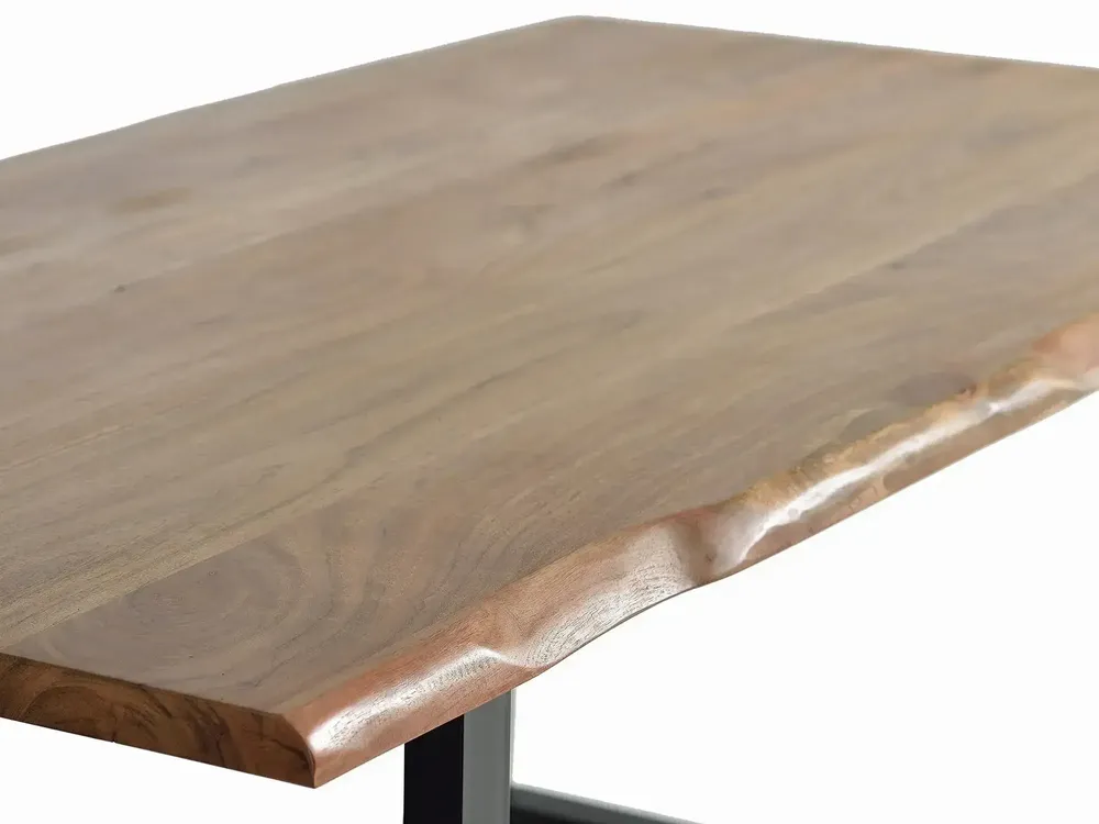 Tables Salle à Manger - Table à manger en bois d'acacia naturel et pieds en métal noir - GINER Y COLOMER