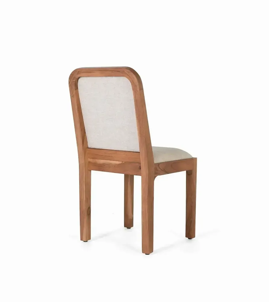 Chairs - Set of 2 chairs in acacia wood and beige fabric - GINER Y COLOMER
