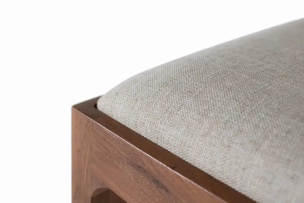 Chairs - Set of 2 chairs in acacia wood and beige fabric - GINER Y COLOMER