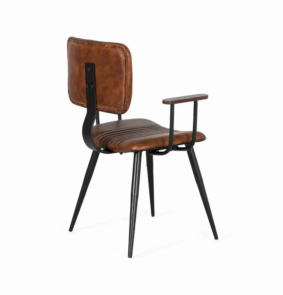 Chaises - Ensemble de 2 chaises avec une structure robuste en tube de fer noir - GINER Y COLOMER