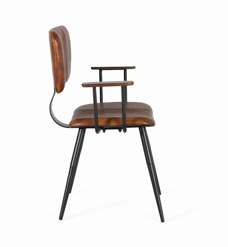 Chaises - Ensemble de 2 chaises avec une structure robuste en tube de fer noir - GINER Y COLOMER