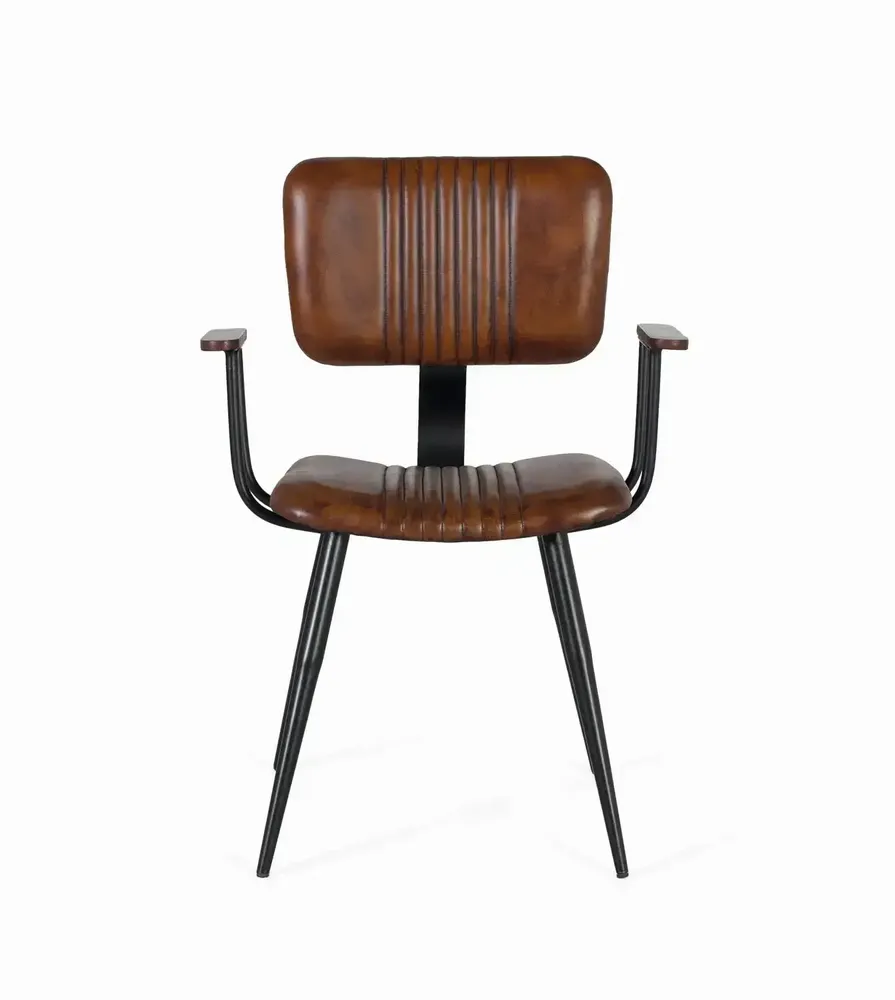 Chaises - Ensemble de 2 chaises avec une structure robuste en tube de fer noir - GINER Y COLOMER