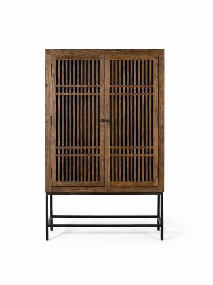 Wardrobe - Acacia wood and metal cabinet - GINER Y COLOMER
