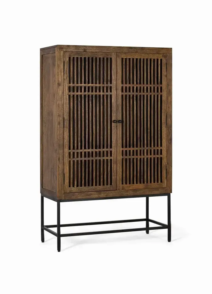 Wardrobe - Acacia wood and metal cabinet - GINER Y COLOMER