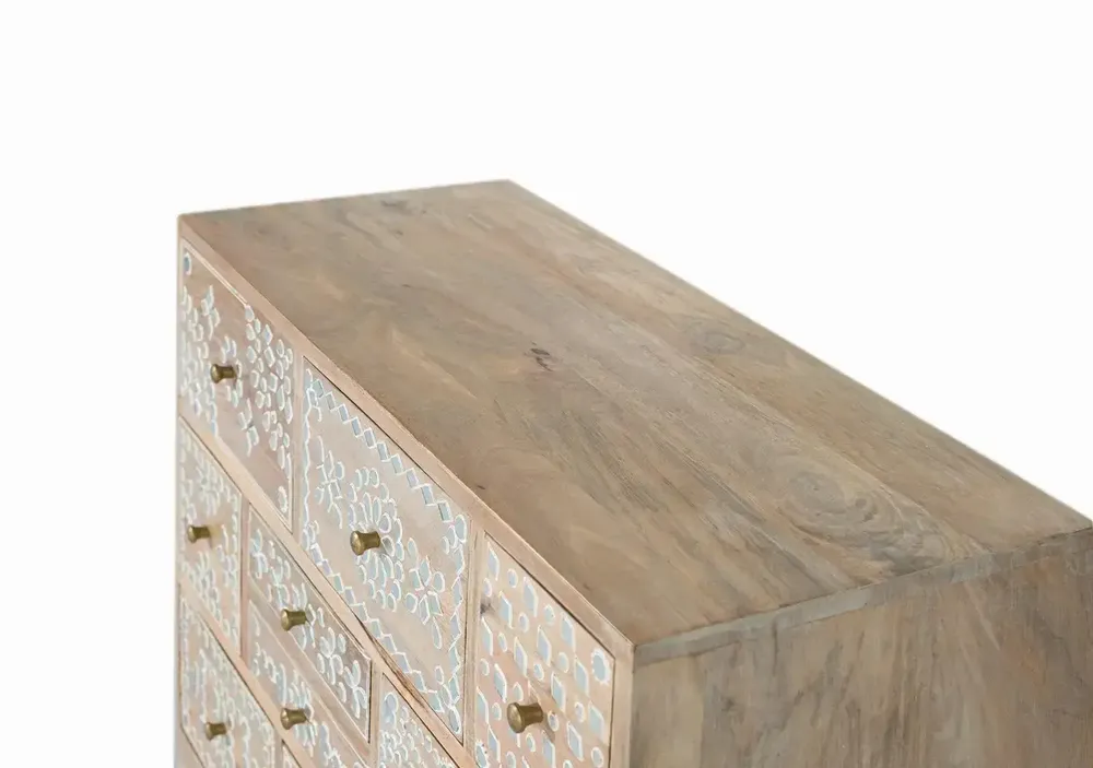 Commodes - Commode à dix tiroirs en bois de manguier - GINER Y COLOMER